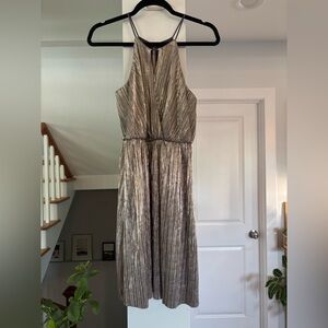 Lush Metallic Pleated Dress - Size M